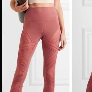 Alo yoga high waisted mesh moto ultimate leggings earth rosewood dusty mauve